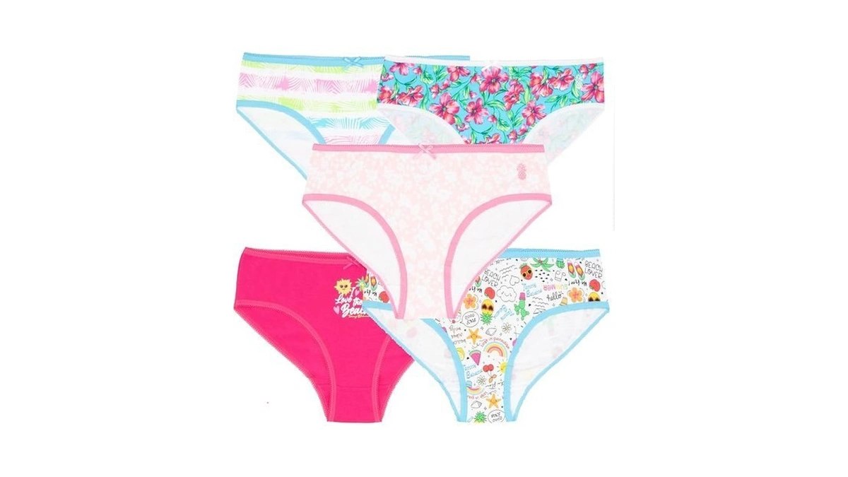 Tommy Bahama Girls' Cotton Underwear 5-pack – Soft, Breathable, Tag-free