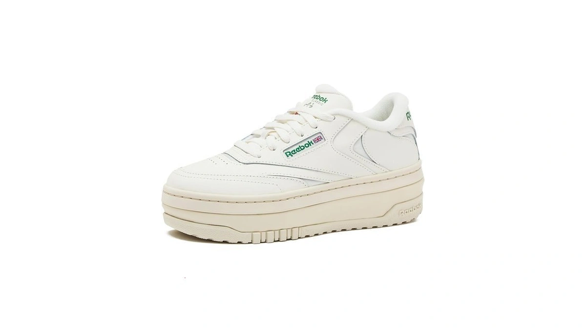 Reebok Club C Extra Platform Sneakers For Women, White Casual