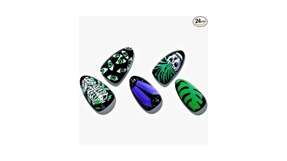 Glamermaid Black Emo Press On Nails Short Almond, Handmade Soft