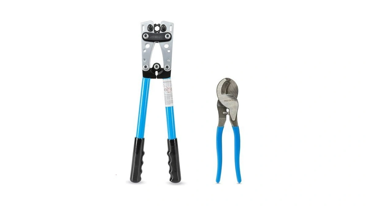 Neiko 02039a Lug Crimping Plier And Cable Cutter Set, Battery