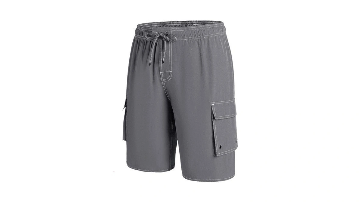 Greygem Mens Swim Trunks Quick Dry Elastic Waist Long Boardshorts