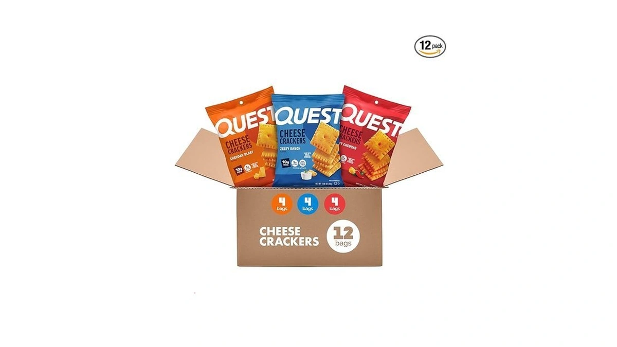 Quest Cheesy Protein Crackers Variety Pack, Zesty Ranch, Cheddar Blast,