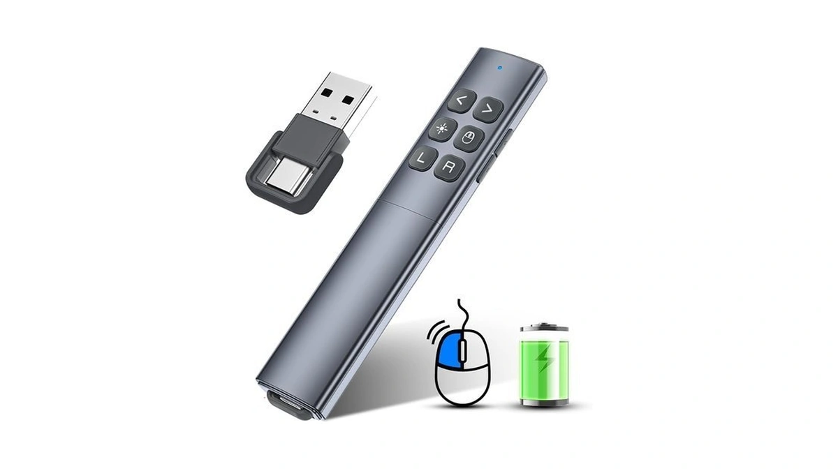 Presentation Clicker With Air Mouse - Usb C Wireless Presenter