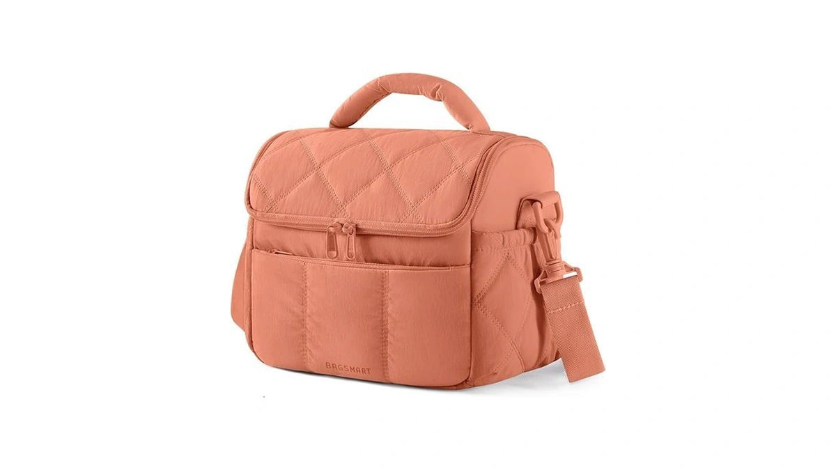 Bagsmart Insulated Lunch Bags For Women, Cute Quilted Lunch Box,