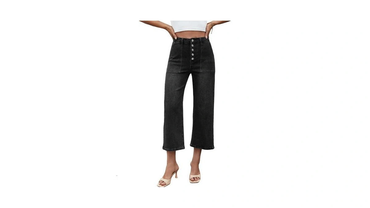Genleck Women's Wide Leg Jeans – Trendy Cropped Loose Jeans