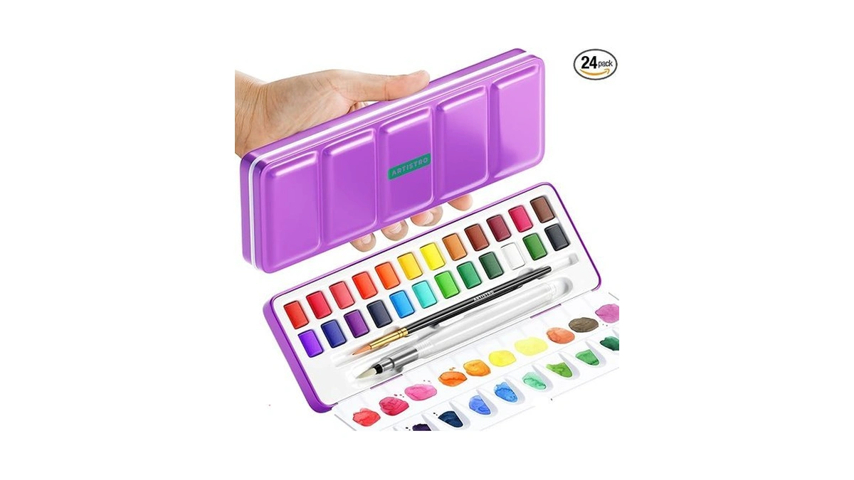 Artistro 24 Color Watercolor Paint Set - Portable Paint Art