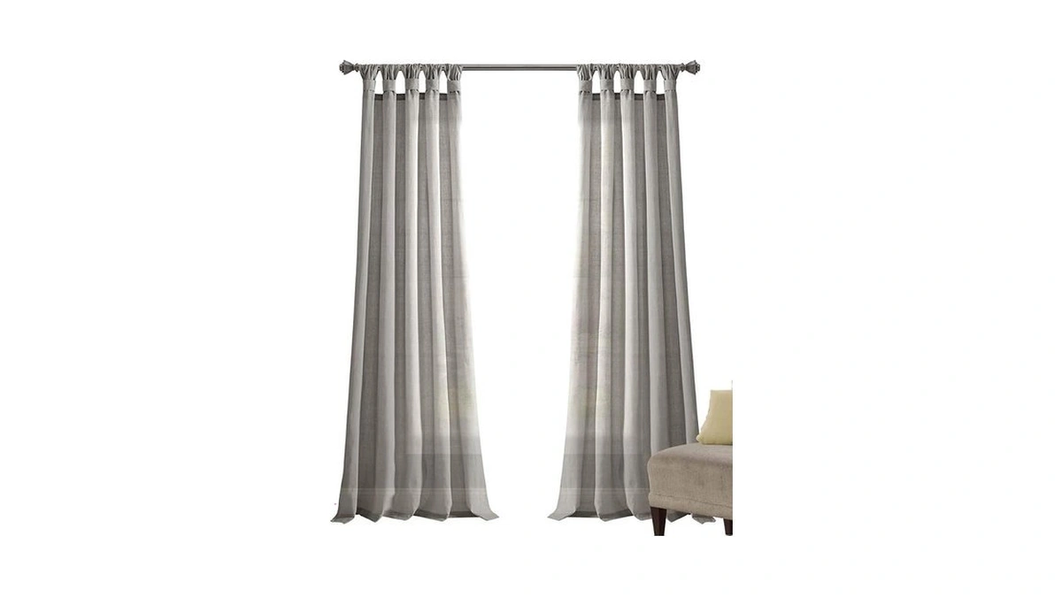 Lush Decor Burlap Knotted Tab-top Window Curtain Panel Pair, 45"w