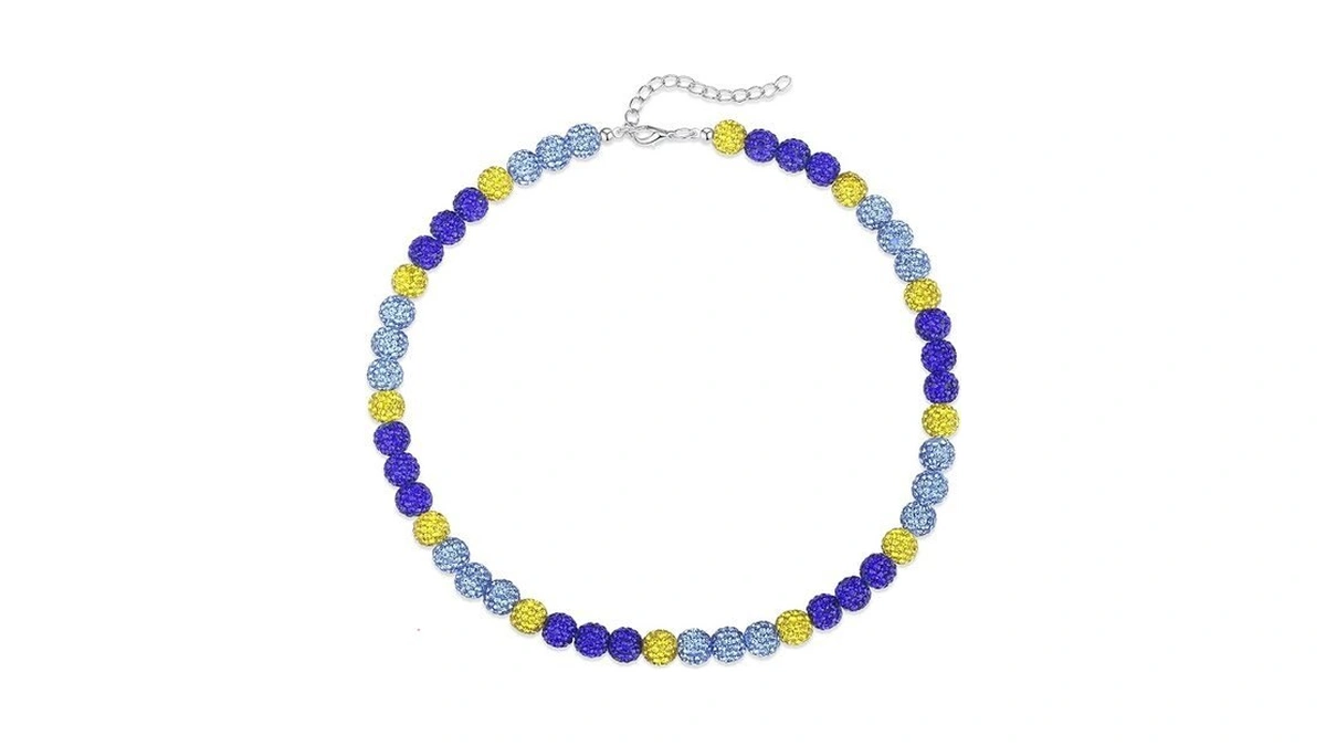 Qinjiejie Beaded Necklace For Men, Sparkly Bling Ice 16in Shiny