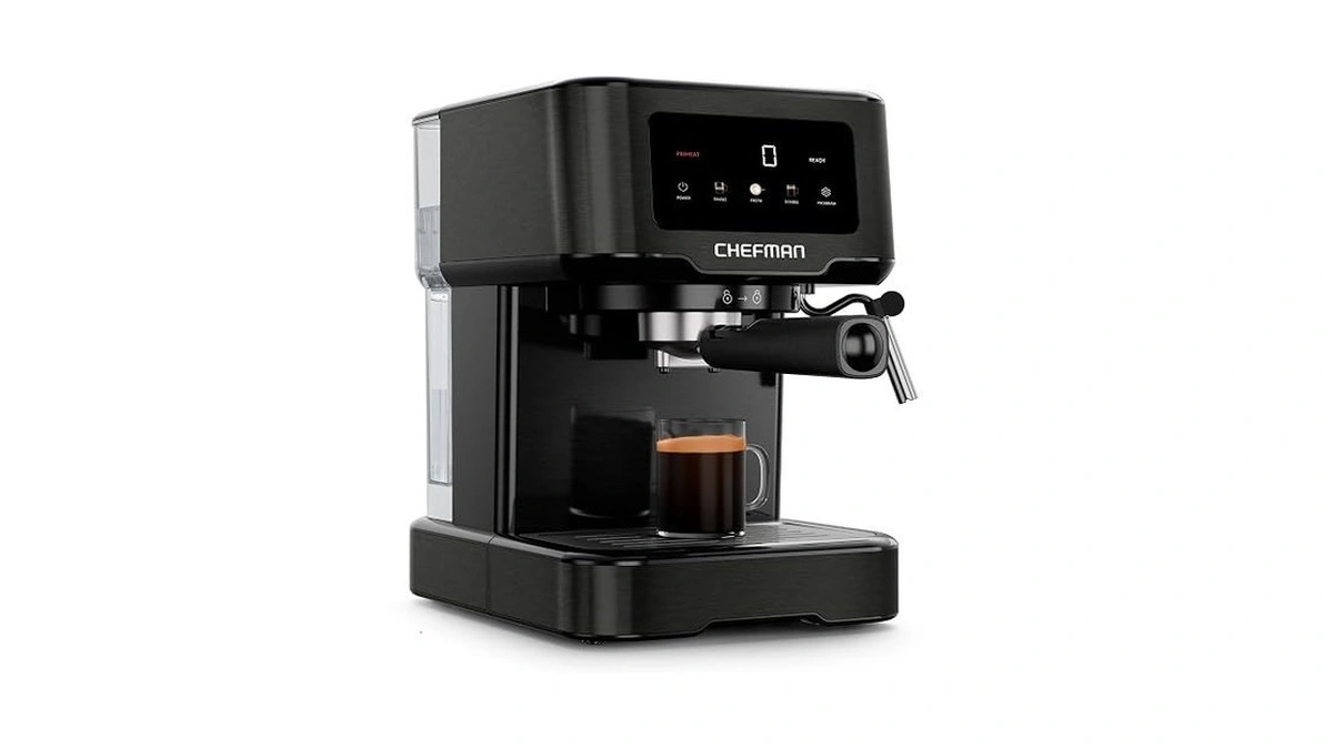Chefman Craftbrew Espresso Machine, 15-bar Pump Digital Espresso Maker W/steam