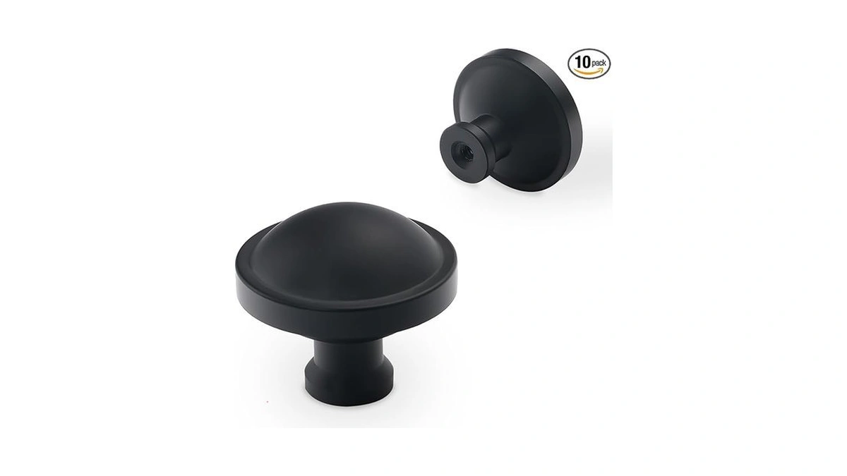 Amasideca 10 Pack Matte Black Kitchen Cabinet Knobs - Black
