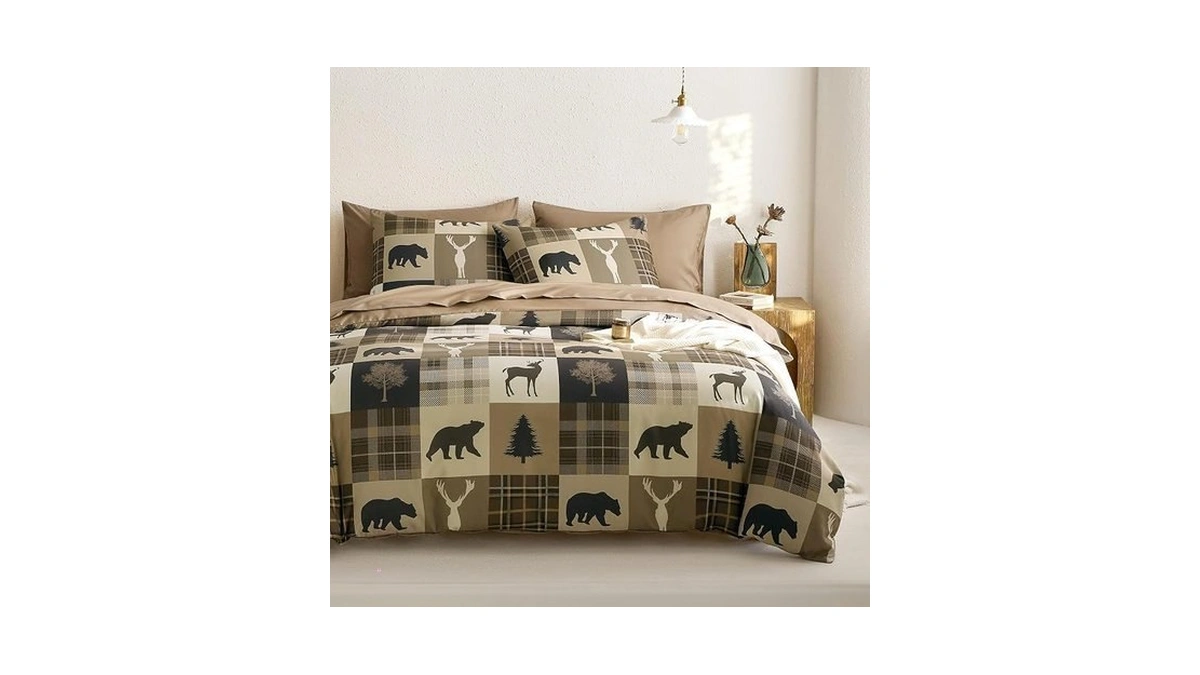 Wake In Cloud - Rustic Duvet Cover Set, Cabin Christmas