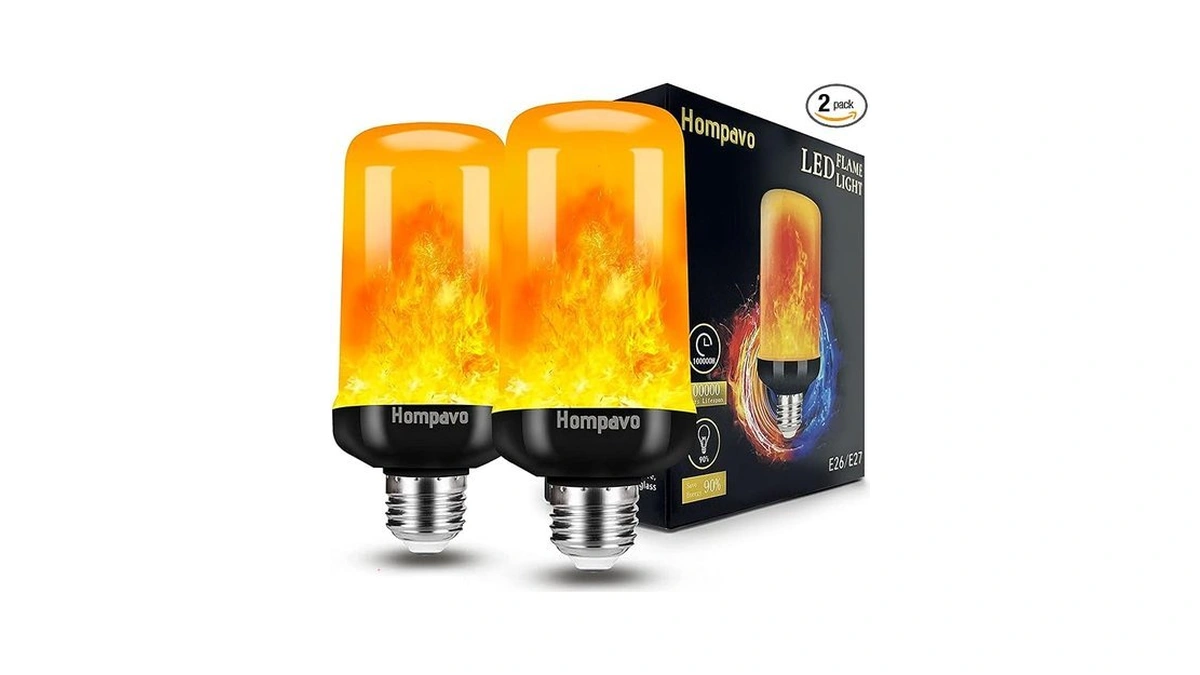 Hompavo 【upgraded】 Led Flame Light Bulbs, 4 Modes Flickering Light