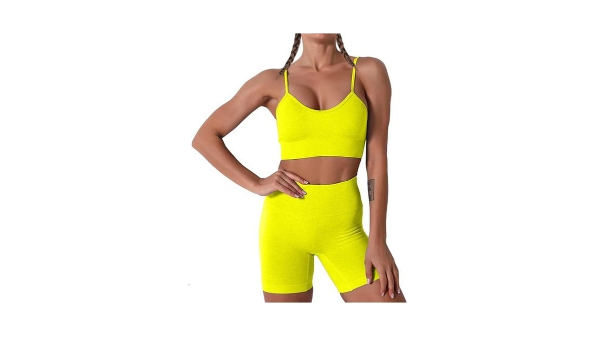 Women Seamless Yoga Set 2 Piece Workout Sport Bra With