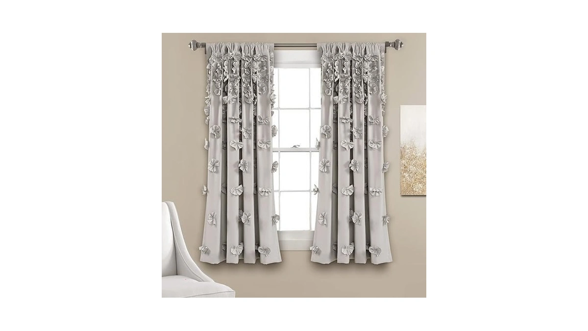 Lush Decor Riley Light Filtering Window Curtain Panel, Single 54"
