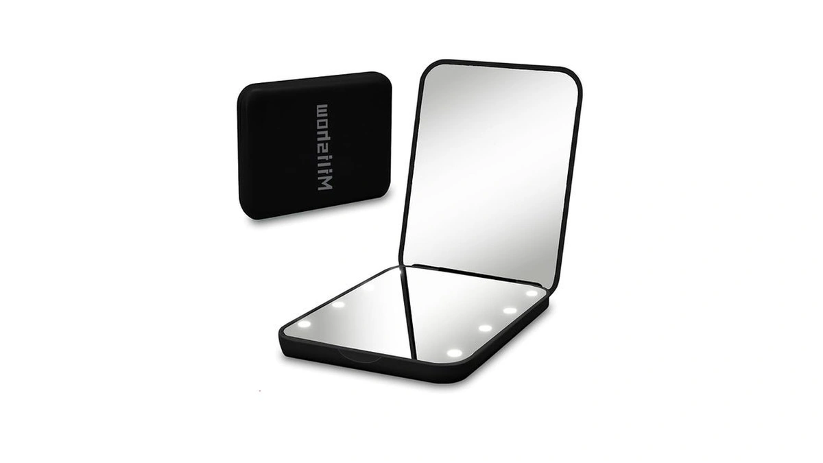 Milishow Compact Mirror, 1x/3x Magnifying Led Pocket Mirror, Small Lighted