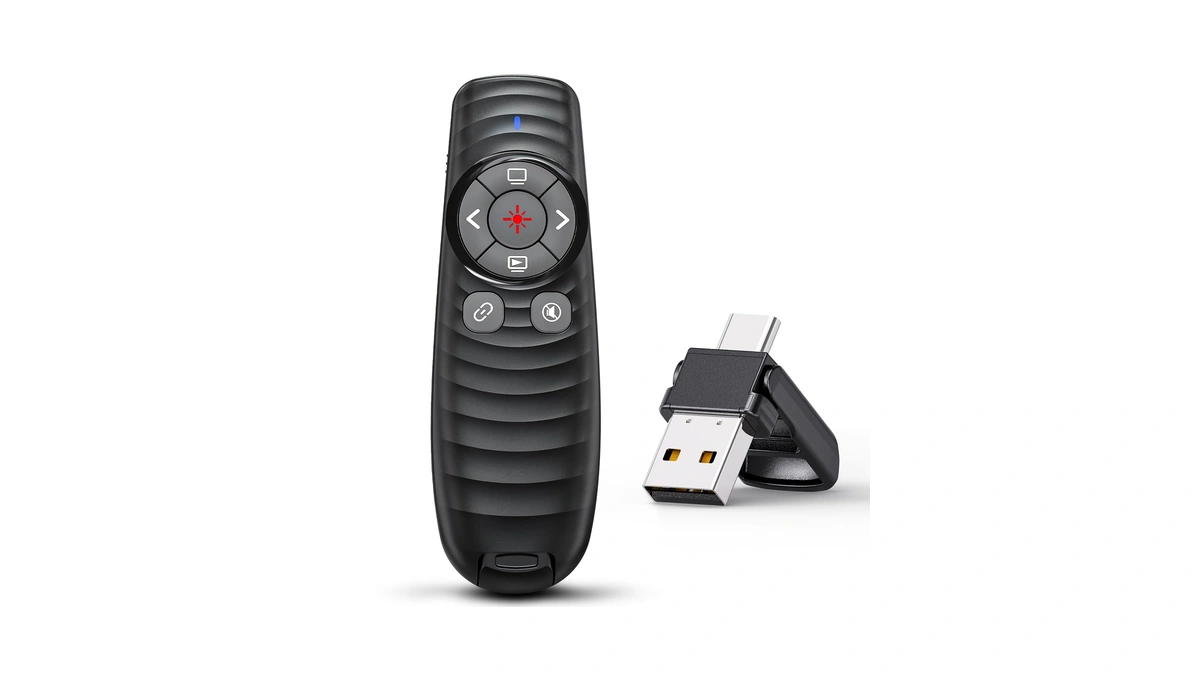 Presentation Clicker Wireless Presenter Remote Clicker For 2-in-1 Usb Type