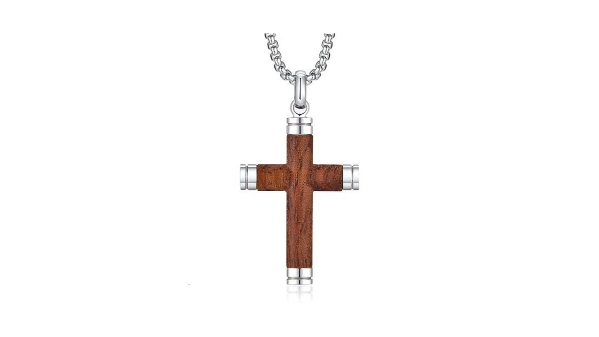 Wooden Cross Necklace For Men-hawaiian Real Handmade Ebony Wood Cross