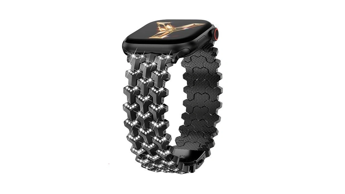Moolia Luxury Bling Diamond Band Compatible With Apple Watch 42/41/40/38mm，y-shaped