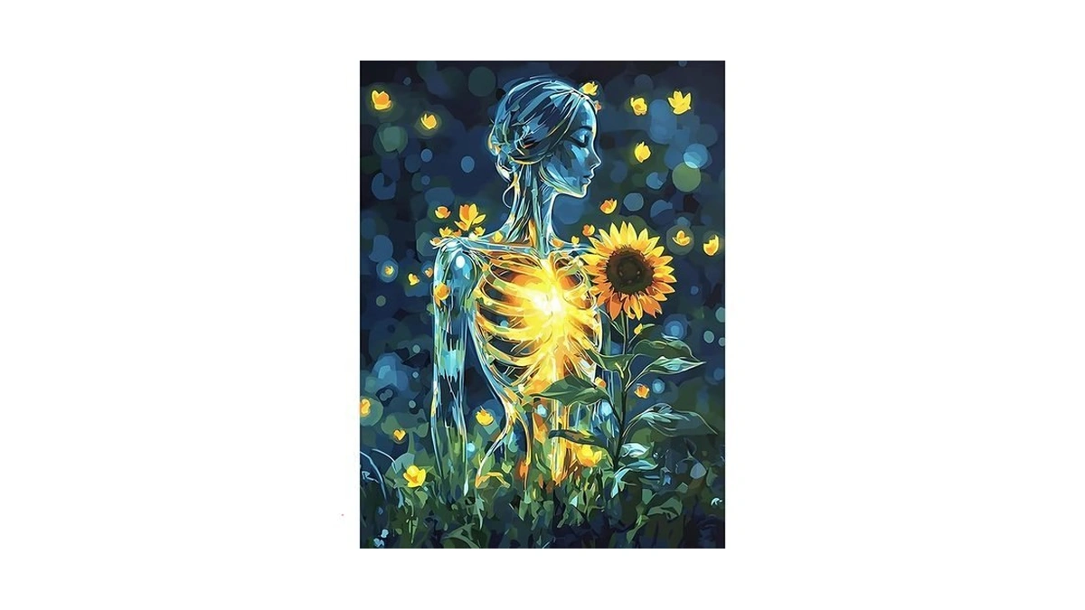 Camocin Diamond Art Kits For Adults Skull, 5d Sunflower Diamond