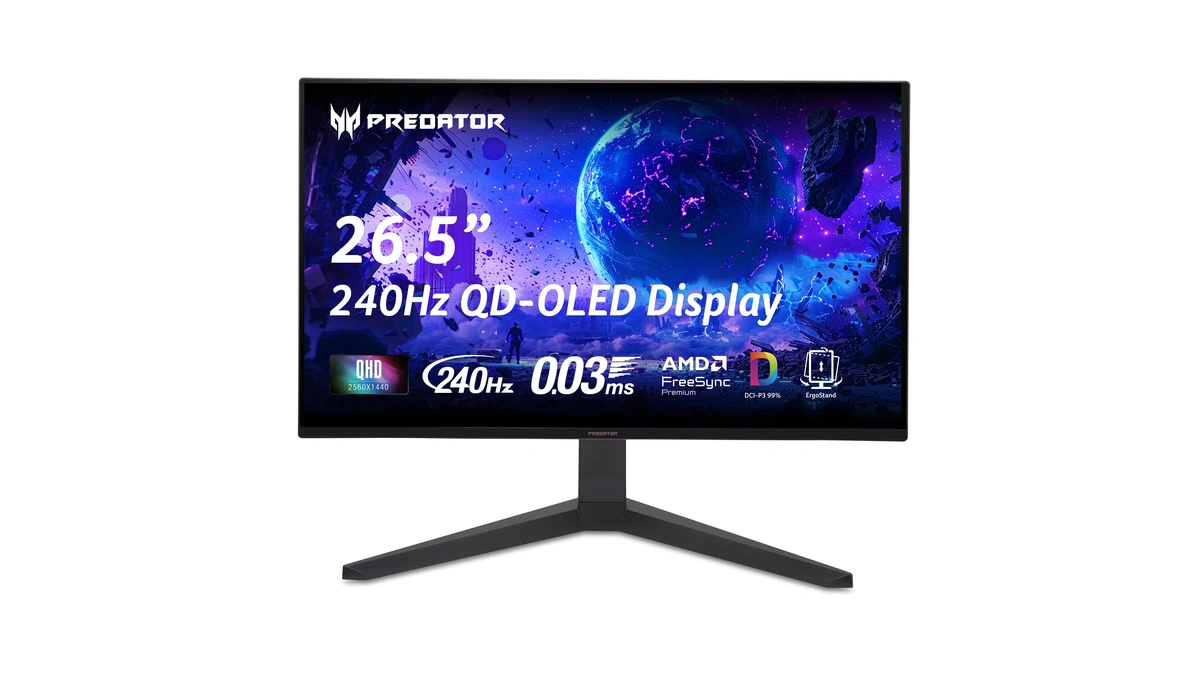 Acer Predator Gaming Monitor | 26.5" Wqhd 2560x1440 Qd-oled |