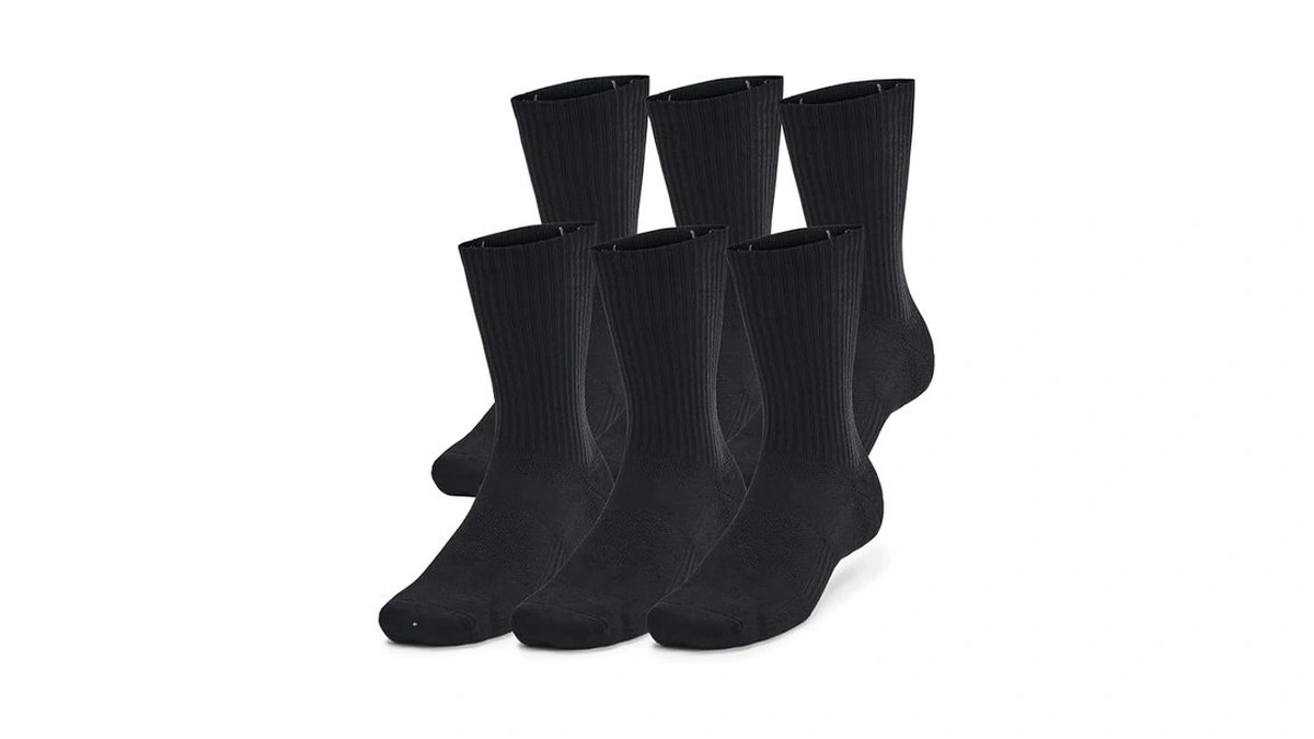 Under Armour Unisex-adult Training Cotton Crew Socks 6 Pack, (001)
