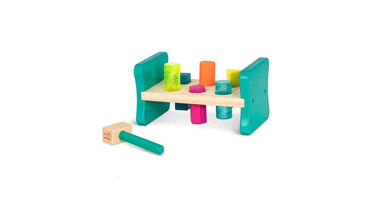 B. Toys – Wooden Shape Sorter – Pounding Bench For
