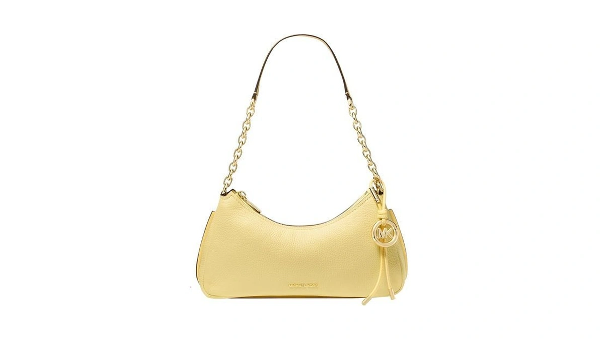 Michael Kors Women's Nolita Medium Chain Pouchette, Gold-tone Hardware/leather, Lemon