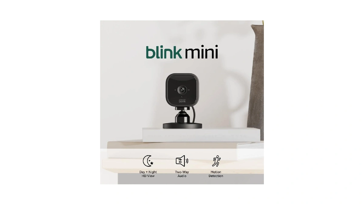 Blink Mini - Compact Indoor Plug-in Smart Security Camera, 1080p