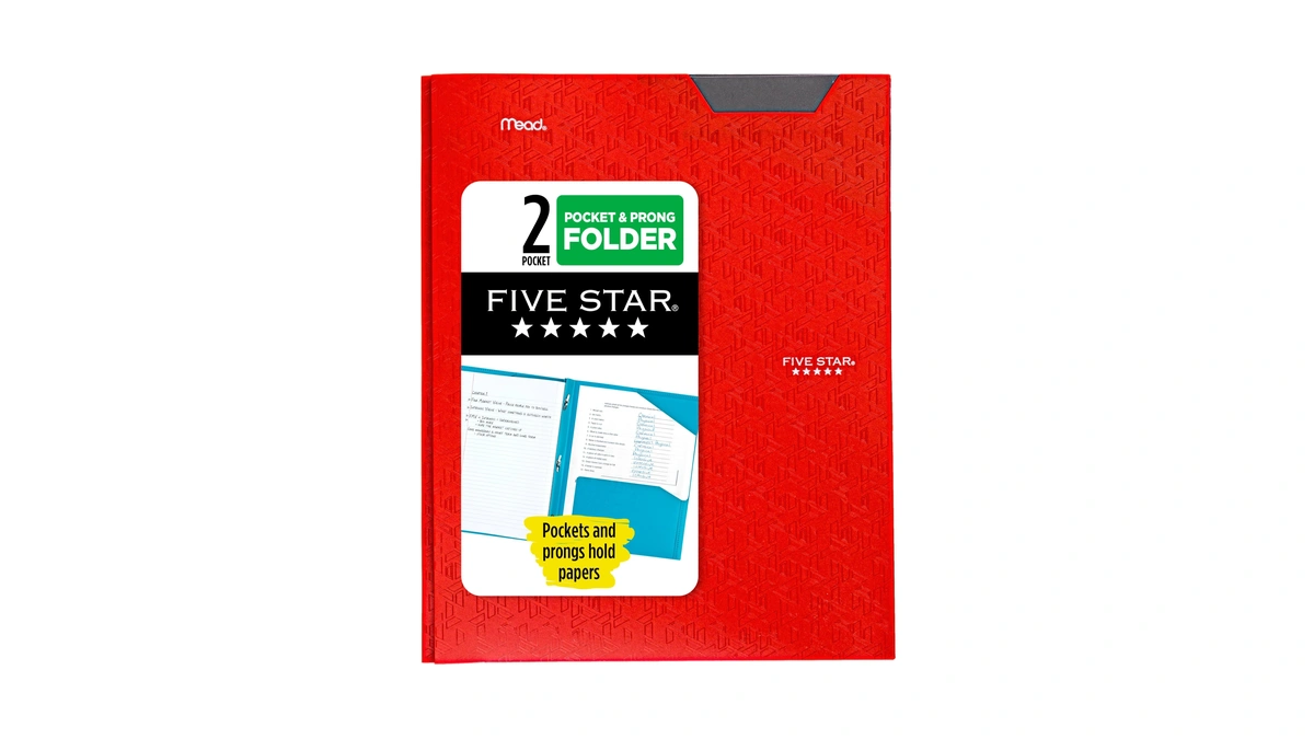 Five Star 2-pocket Folder, Plastic Folder With Stay-put Tabs And