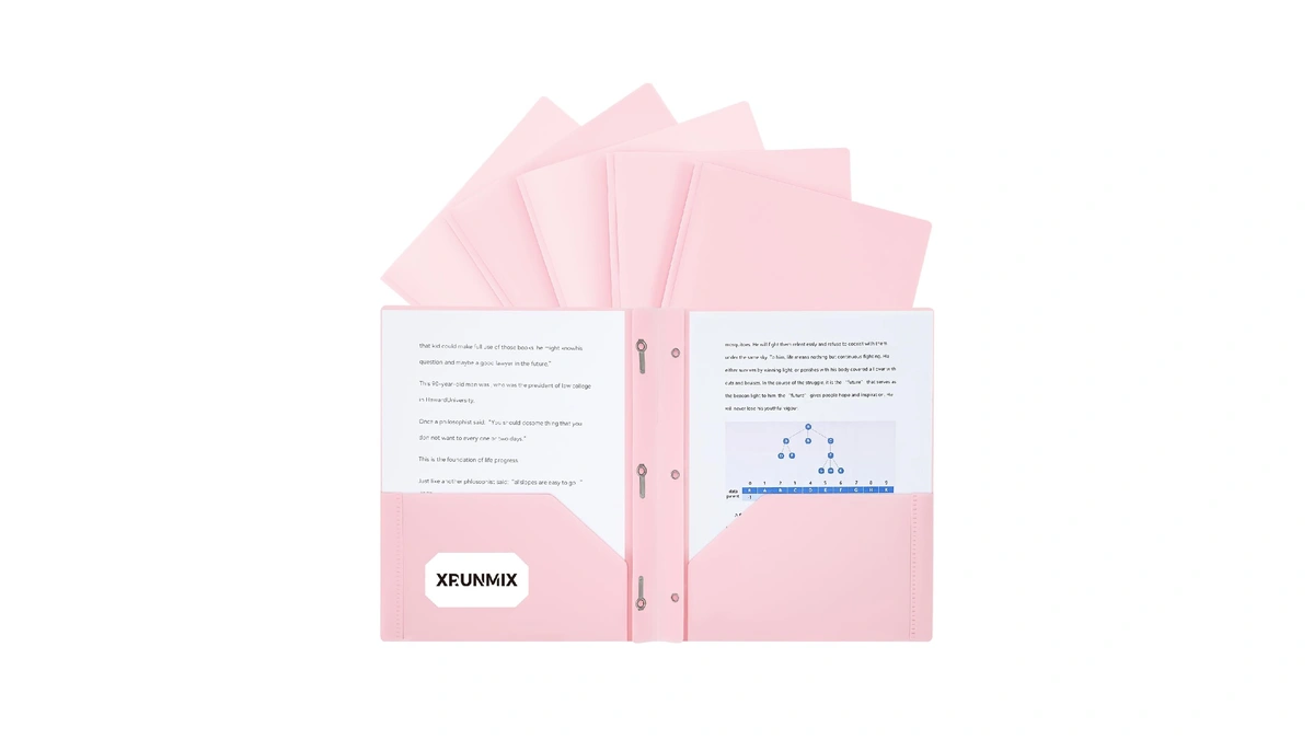 Two-pocket-folders With 3 Prongs, Letter Size Plastic Folders With Pockets
