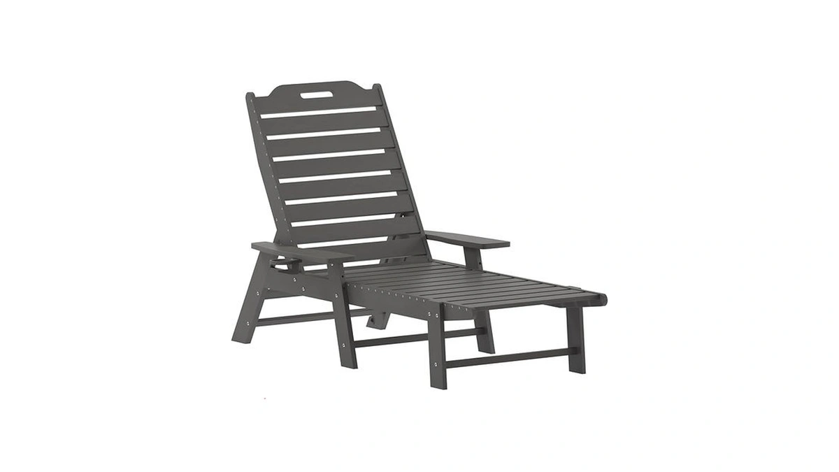 Flash Furniture Monterey Adjustable Adirondack Lounger With Cup Holder- All-weather