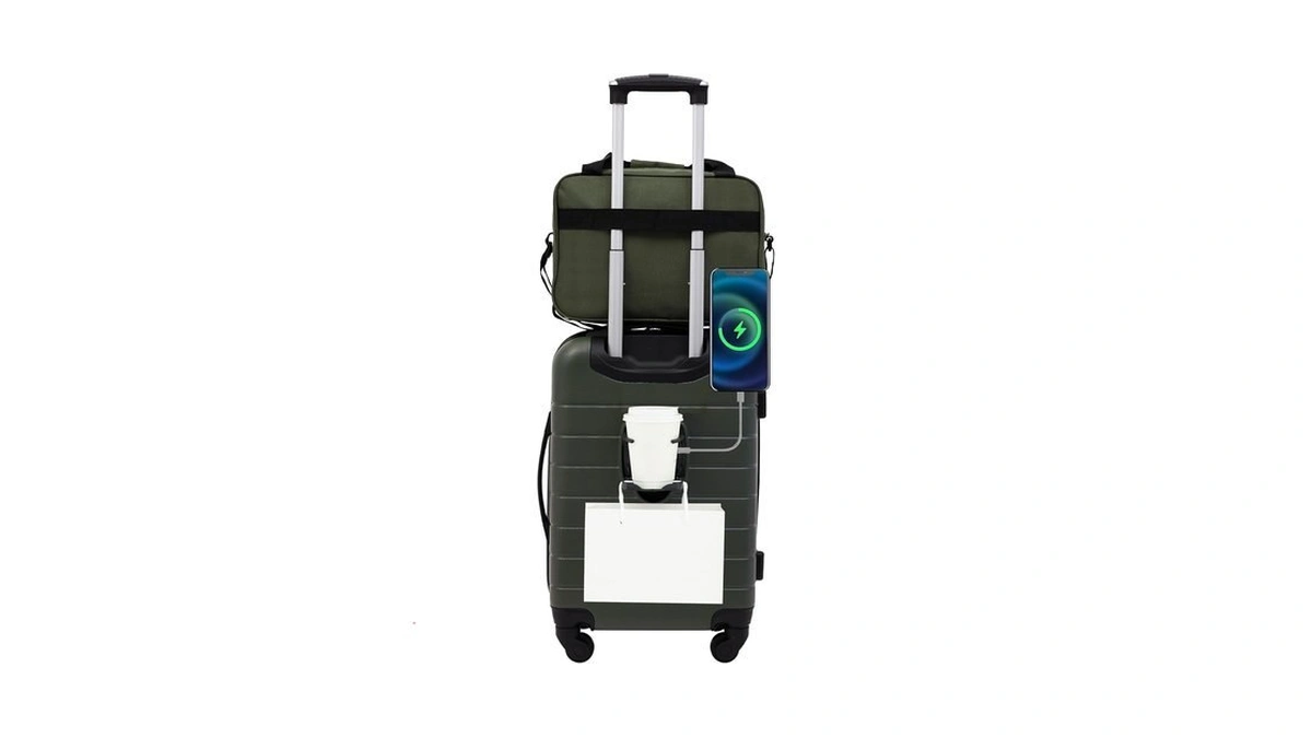 Wrangler Smart Spinner Hardside Luggage, 2 Piece Set, Deep Depths