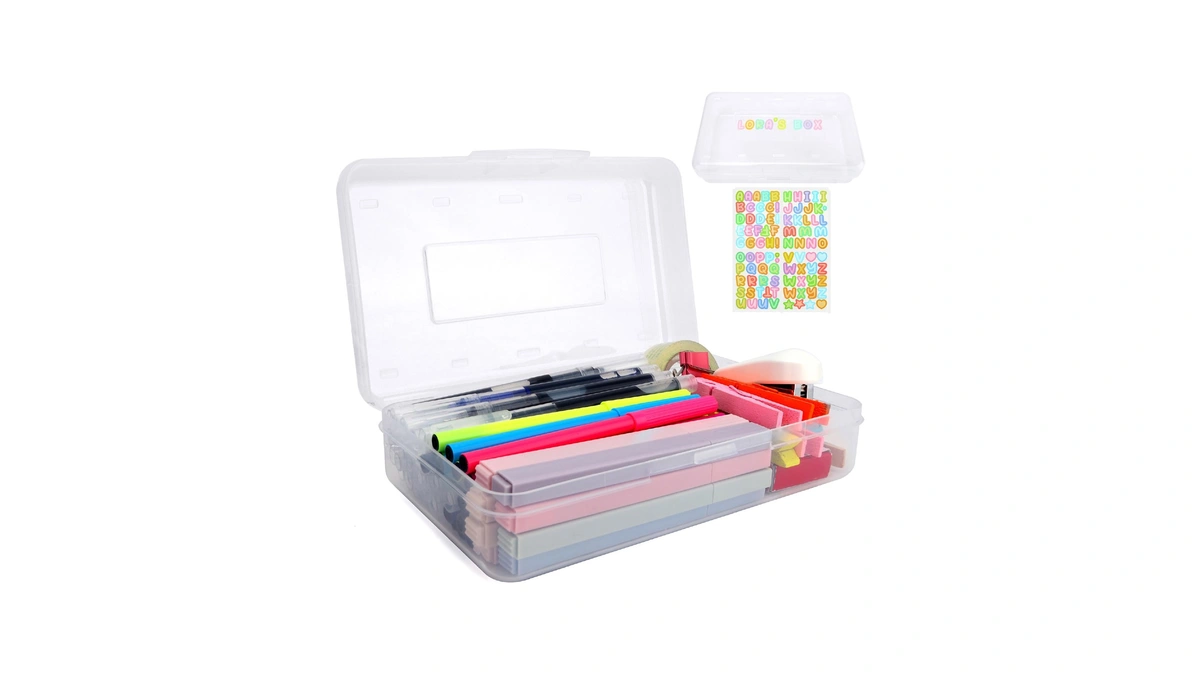 Clear Large Pencil Case Hard Plastic Pencil Box Office Supplies