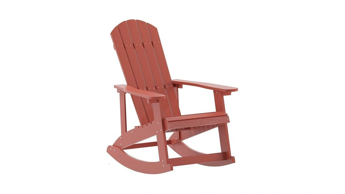 Flash Furniture Savannah Poly Resin Wood Adirondack Rocking Chair -