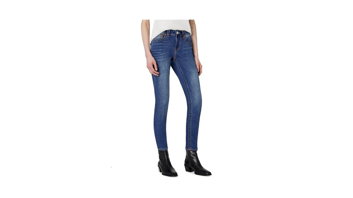 True Religion Women’s Halle Mid Rise Super Skinny Jeans For