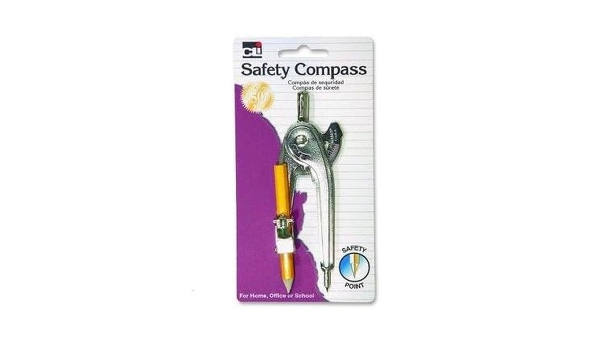 Charles Leonard Ball Bearing Compass With Golf Pencil, Metal With