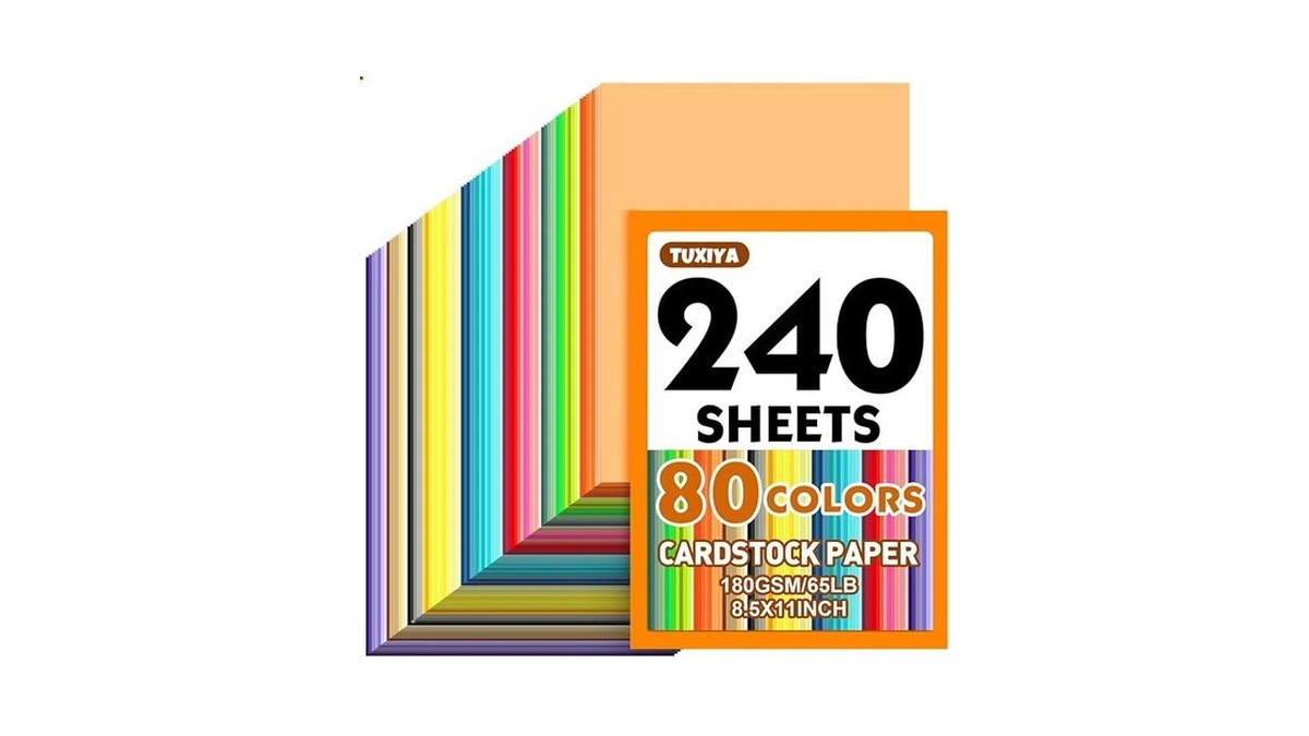 240 Sheets 8.5" X 11" Colored Cardstock, 80 Assorted Colors