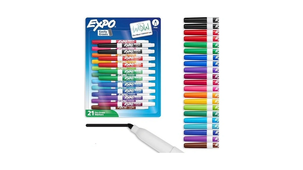 Expo Dry Erase Markers, Low Odor Ink, Assorted Colors, Fine