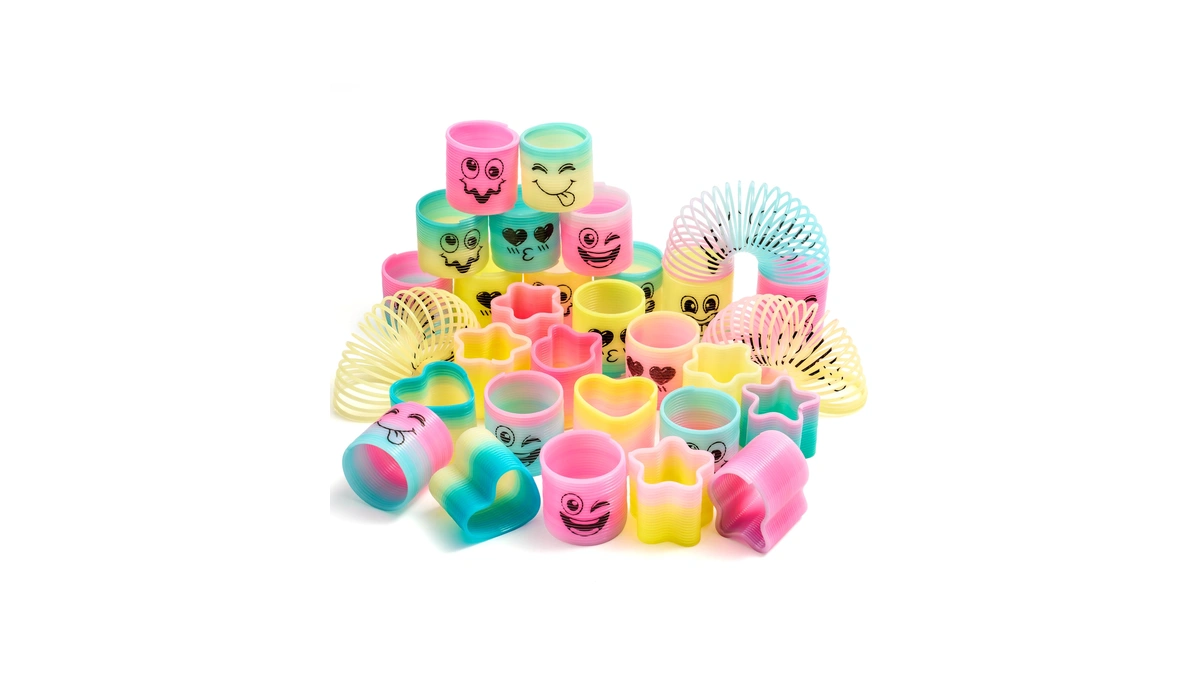 Joyin 30 Pcs Spring Rainbow Party Favor, Mini Plastic Coil