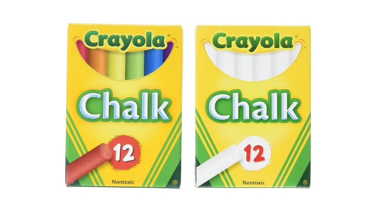 Crayola Non-toxic White Chalk(12 Ct Box)and Colored Chalk(12 Ct Box)