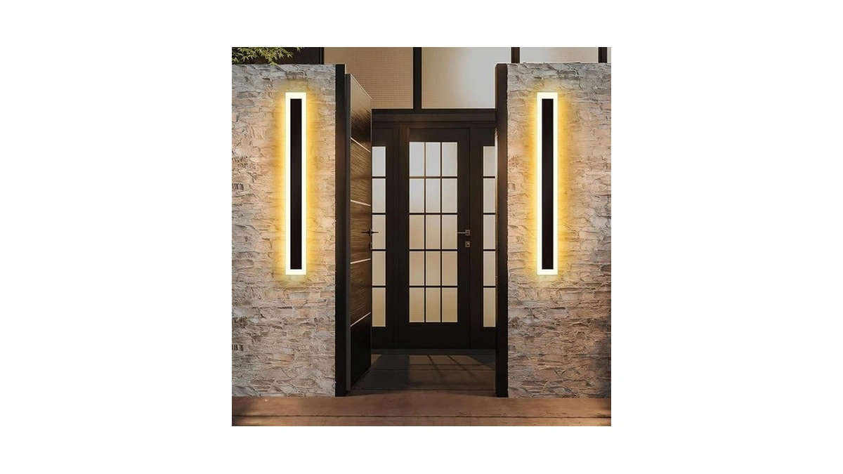 Yuayijubil Modern Outdoor Wall Light 2 Pack-23.64inch, 3000k Long Wall