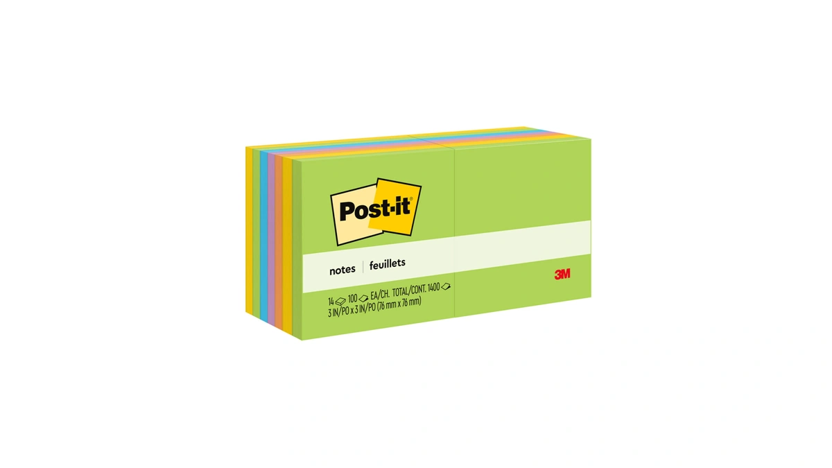 Post-it Notes, 3 In X 3 In, 14 Sticky Notes