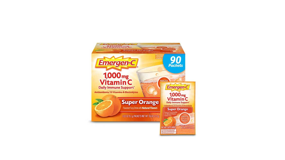 Emergen-c 1000mg Vitamin C Immune Support Powder Super Orange 90ct