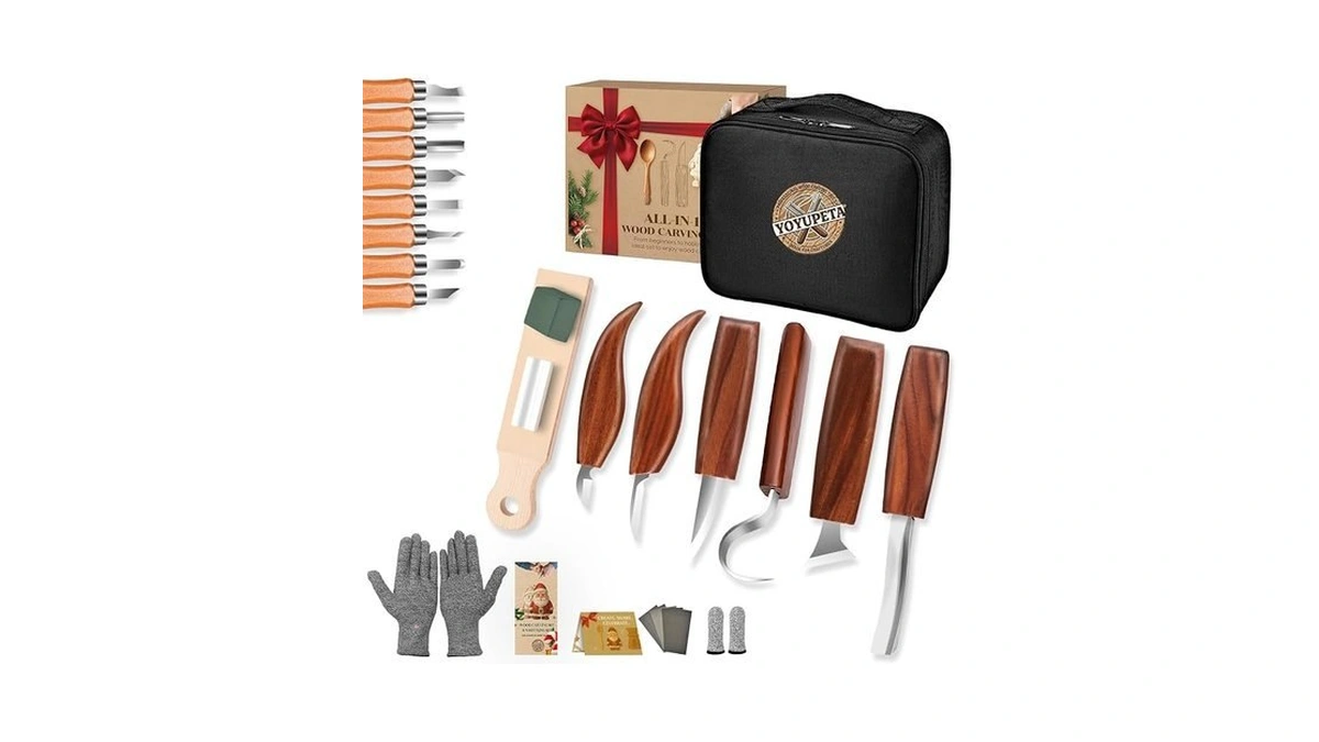 Yoyupeta Wood Carving Kit, 30-piece Professional Whittling & Carving Tool