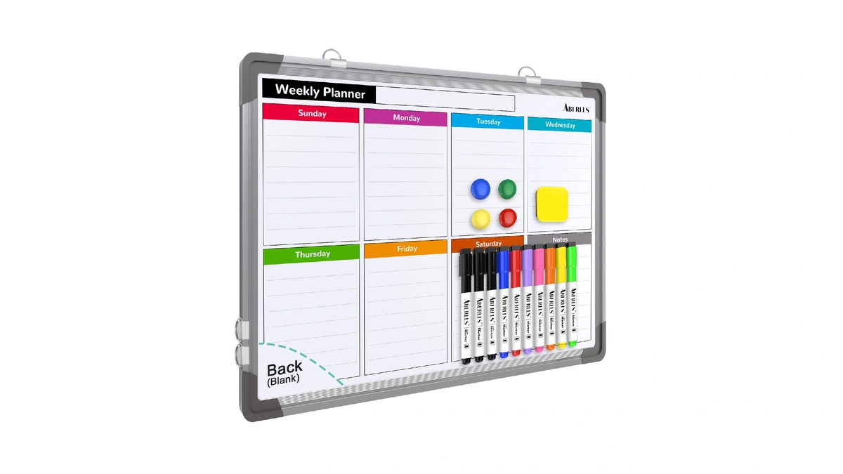 Weekly Calendar Whiteboard For Wall, 16x12 Inches Dry Erase Board,