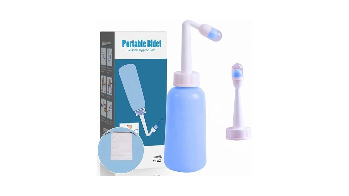 Finpola Portable Bidet For Travel-350ml Bottle With Adjustable Nozzle (angled