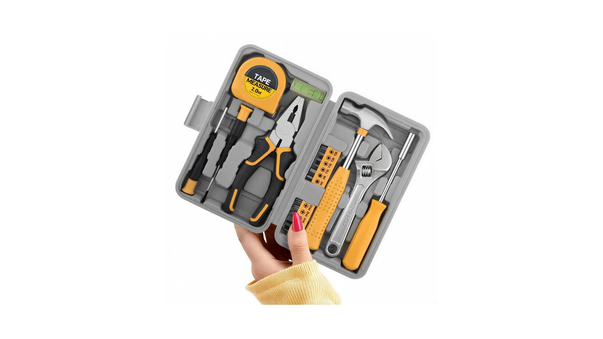 20 Pcs Basic Tool Kit, Compact Home Tool Set With