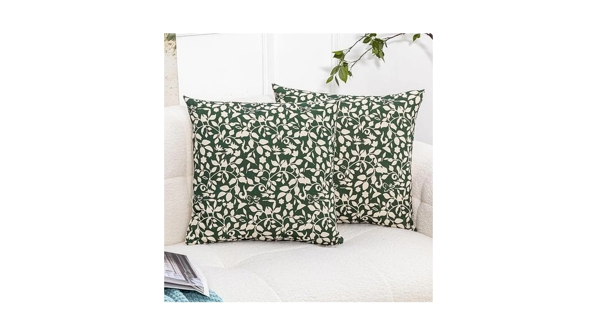 Vfuty Set Of 2 Floral Print Pillow Covers 20x20 -