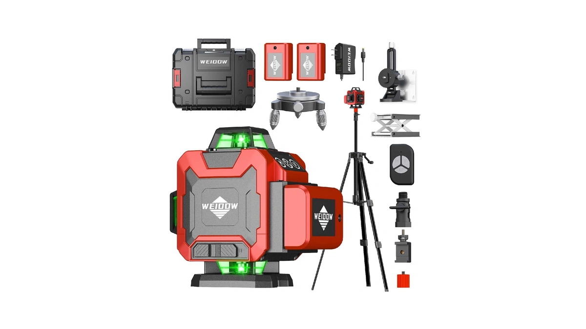 Weiddw Laser Level With Tripod, Self Leveling Laser Level 4x360°,