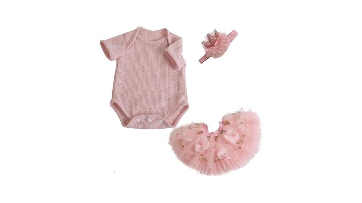 Ekokiz Reborn Baby Dolls Clothes Girl Pink Baby Clothes For